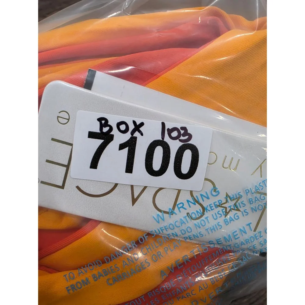 L*Space One Wave Bikini Top Small D/DD Reversible Orange Yellow Swim Top NWT